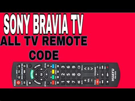 sony universal remote codes|sony bravia tv remote codes list.